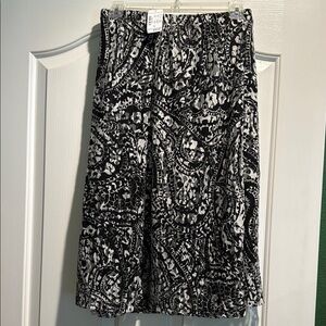 Christopher & Banks Black and White Pencil Skirt Knee-Length